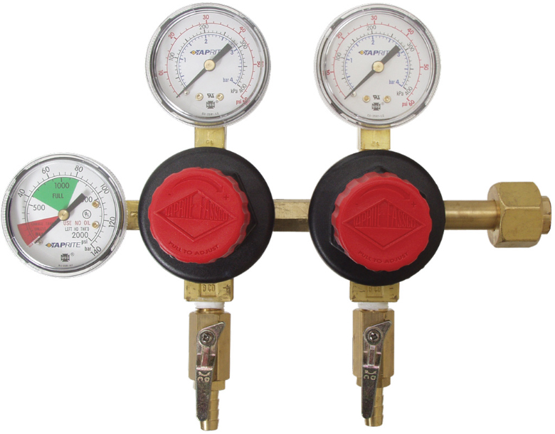 CO2 Regulator - Dual Body - Three Gauge